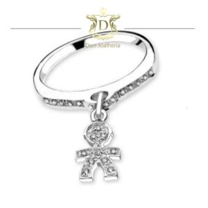 Anel Pingente Kids 25 Diamantes em Ouro 18k 750