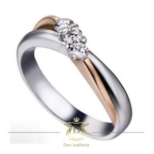Anel Design Two Tones em Ouro 18k 750