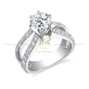Anel Solitário 0,9 ct de Diamantes em Ouro 18k 750 - Imagem 1