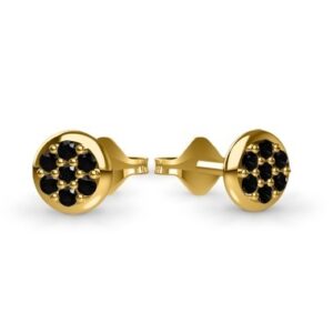 Par de Brincos Chuveirinho Diamantes Negros em Ouro 18k 750 - Imagem 1