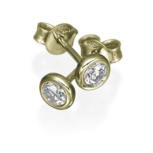 Brinco Solitário Diamante 3 Pontos em Ouro 18k 750