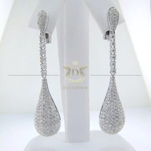 Brinco Pavê de Diamantes Gota 1,9 ct em Ouro 18k 750