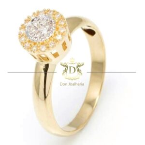 Anel Chuveirinho 3g e 19 Diamantes em Ouro 18k 750 - Imagem 1