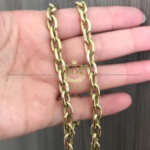 Corrente Cadeado 100 Gramas Maciça Ouro 18k 750 - Imagem 2