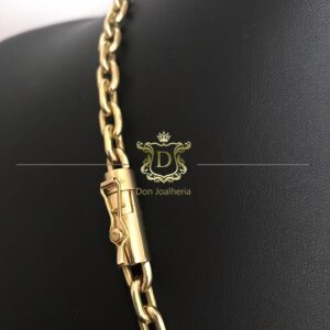 Corrente Cadeado 100 Gramas Maciça Ouro 18k 750 - Imagem 4