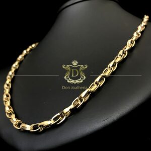 Corrente Elos Trançados 20 gramas Ouro 18k 750 - Imagem 3