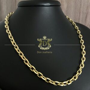 Corrente Cadeado 100 Gramas Maciça Ouro 18k 750 - Imagem 5
