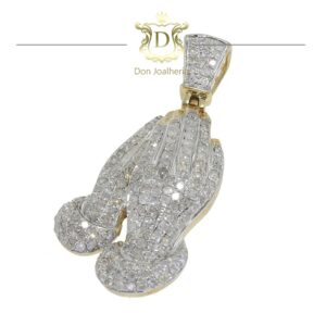 Pingente Pavê de Diamantes Oração Gratidão 1,6 Ct em Ouro 18k 750 - Imagem 2
