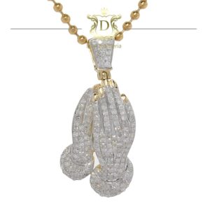 Pingente Pavê de Diamantes Oração Gratidão 1,6 Ct em Ouro 18k 750 - Imagem 1