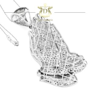 Pingente Pavê de Diamantes Oração Gratidão 2,75 ct de Diamantes em Ouro 18k 750 - Imagem 2