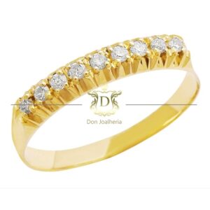Anel Meia Aliança / Aparador 0,27 CT em Ouro 18k 750 - Imagem 1