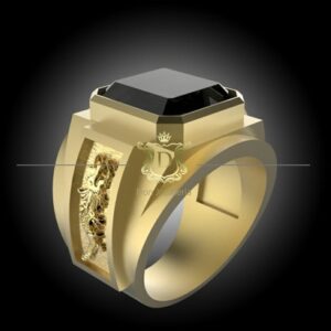Anel Ônix Escorpião / Dragão 25 Gramas em Ouro 18k 750 - Imagem 6