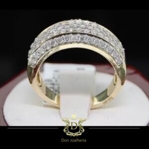 Anel Pavê 1 CT de Diamantes Ouro 18k 750 - Imagem 4