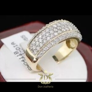 Anel Pavê 1 CT de Diamantes Ouro 18k 750 - Imagem 5