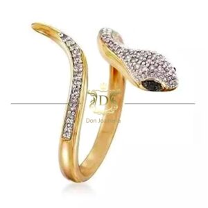Anel Serpente 30 Diamantes em Ouro 18k 750 - Imagem 3