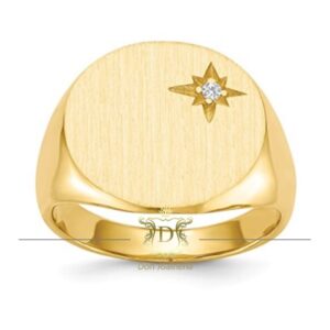 Anel Face Redonda 12 gramas com Diamante em Ouro 18k 750