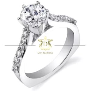 Anel Solitário 0,5 Ct Ouro 18k 750 - Imagem 1