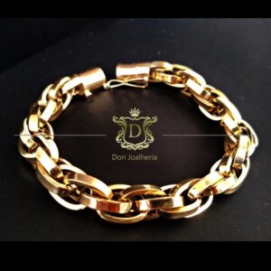 Pulseira Elos Trançados 20 Gramas em Ouro 18k 750