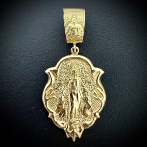Pingente Medalha N. Sra das Graças Dupla Face 25,3 gramas Ouro 18k - Imagem 2