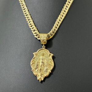 Pingente Medalha N. Sra das Graças Dupla Face 25,3 gramas Ouro 18k - Imagem 11