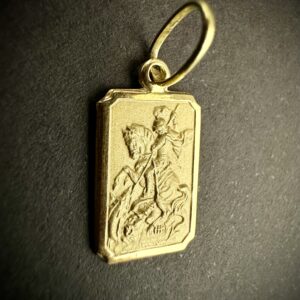 Pingente Placa São Jorge Ouro 18k 1 grama - Imagem 2