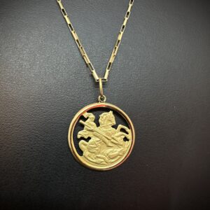 Pingente Medalha São Jorge Ouro 18k 2,1 gramas - Imagem 1