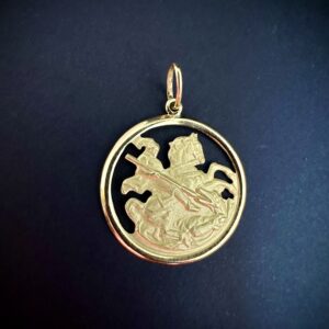 Pingente Medalha São Jorge Ouro 18k 2,1 gramas - Imagem 3