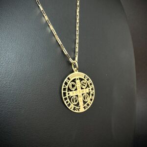 Pingente Medalha São Bento Ouro 18k 2,8 gramas - Imagem 3
