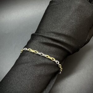 Pulseira Cadeado 2 tons 5 gramas Ouro 18k 750 - Imagem 6