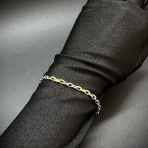 Pulseira Cadeado 2 tons 5 gramas Ouro 18k 750 - Imagem 5