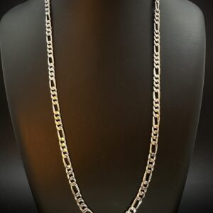 Corrente Grumet 3x1 30 gramas fecho com 30 diamantes Ouro Branco 18k 750 - Imagem 1