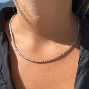 Colar Riviera Diamond 4 CT Ouro Branco 18k 750 - Imagem 2