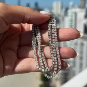 Colar Riviera Diamond 4 CT Ouro Branco 18k 750 - Imagem 4