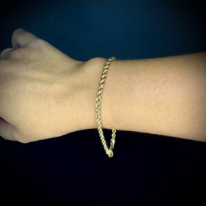 Pulseira Trancelim / Corda 4 gramas Ouro 18k 750 - Imagem 8