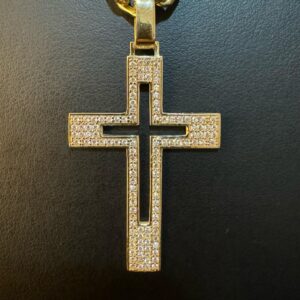 Pingente Crucifixo 10 gramas 1,2Ct em Ouro 18k 750 - Imagem 4