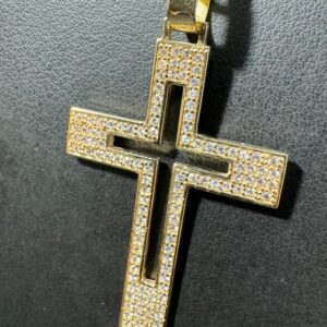 Pingente Crucifixo 10 gramas 1,2Ct em Ouro 18k 750 - Imagem 2
