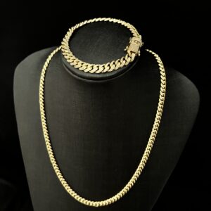 Conjunto Cuban Link Diamond 155 gramas Ouro 18k 750