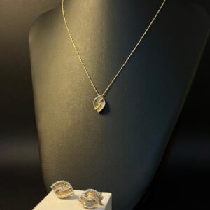 Conjunto Pavê Diamantes Ouro 18k 750