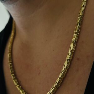 Corrente Bizantine Maciça 65 gramas em Ouro 18k 750 - Imagem 4