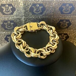 Pulseira Friso Duplo 30 gramas Ouro 18k 750 - Imagem 1