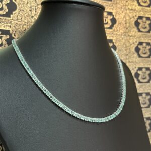 Colar Riviera Esmeralda 11 CT Ouro Branco 18k 750 - Imagem 1