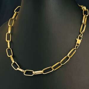 Choker Cadeado Alongado 12 gramas em Ouro 18k 750 - Imagem 2