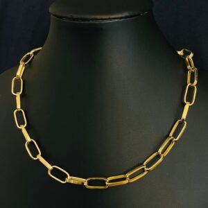 Choker Cadeado Alongado 12 gramas em Ouro 18k 750 - Imagem 3