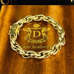 Pulseira Elos Trançados Ovais 15 gramas em Ouro 18k 750 - Imagem 3