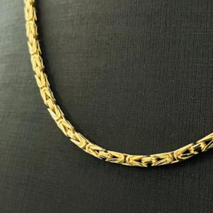 Corrente Bizantine Maciça 65 gramas em Ouro 18k 750 - Imagem 2