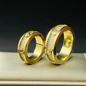 Par de Alianças Engrenagem 30 Gramas 2,72CT em Ouro 18k 750 - Imagem 1