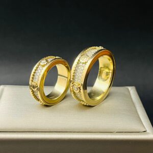 Par de Alianças Engrenagem 30 Gramas 2,72CT em Ouro 18k 750 - Imagem 2