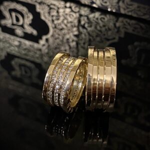 Par de Alianças Estilo Bvlgari 1,2 ct de Diamantes em Ouro 18k 750 - Imagem 4