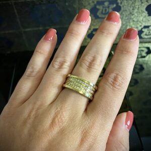 Par de Alianças Estilo Bvlgari 1,2 ct de Diamantes em Ouro 18k 750 - Imagem 7