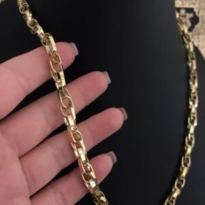 Corrente Elos Trançados 70 gramas Maciça em Ouro 18k 750 - Imagem 2